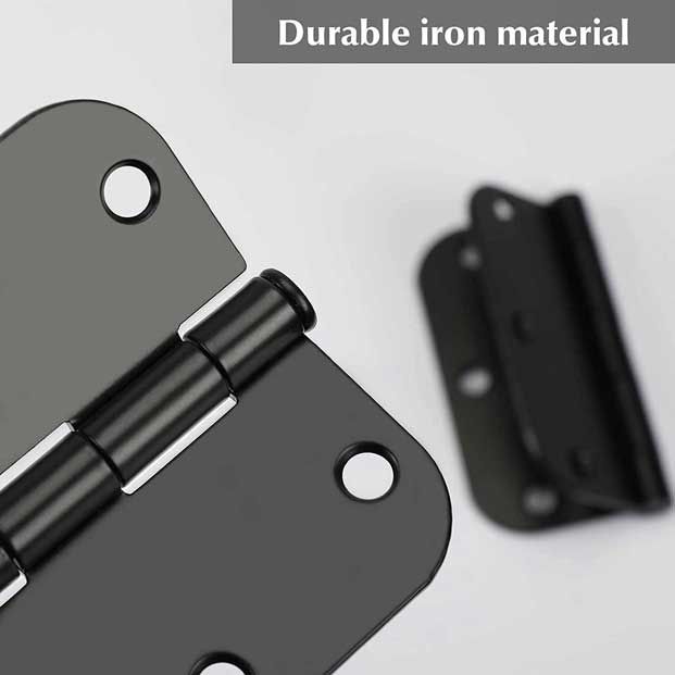 Matte Black Door Hinges 3.5inch with 5/8" Radius Corner