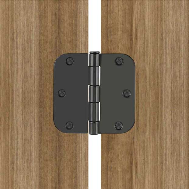 Matte Black Door Hinges 3.5inch with 5/8" Radius Corner